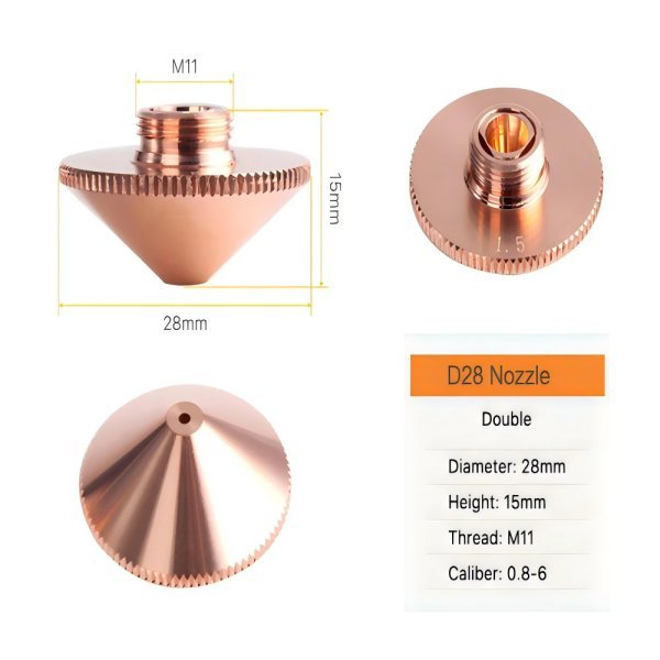 Double 3.0mm D28 Series Laser Nozzles Nozzle