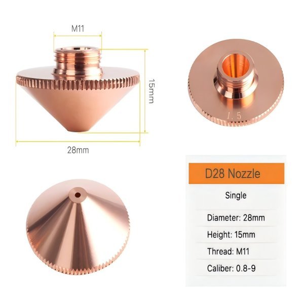 Single 2.0mm D28 Series Laser Nozzles Nozzle