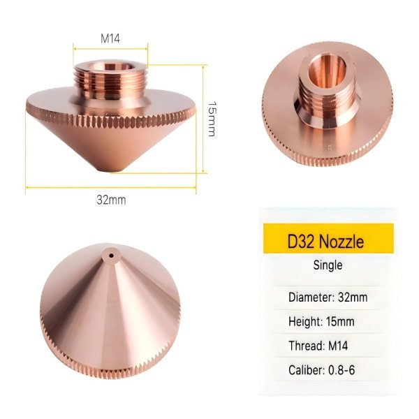 Single 1.0mm D32 Series Laser Nozzles Nozzle