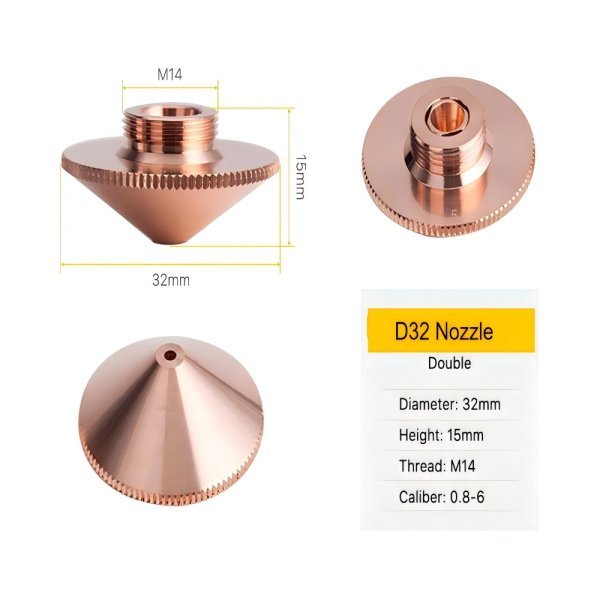 Double 1.0mm D32 Series Laser Nozzles Nozzle